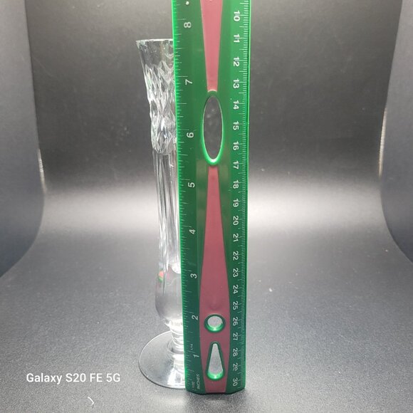 Vintage Royal Brierley Crystal Bud Vase Cut Glass Etched Footed Signed - Picture 7 of 11